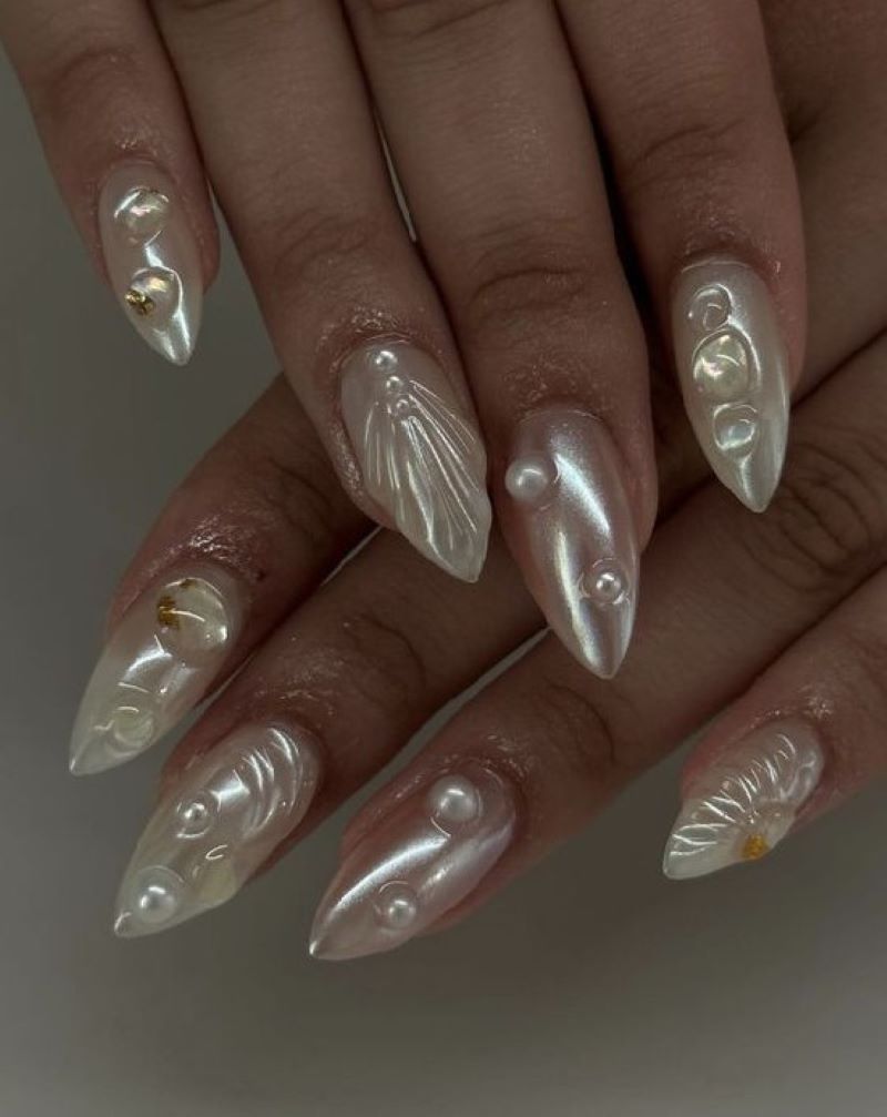 mẫu nail tráng gương xinh xắn cho móng ngắn 